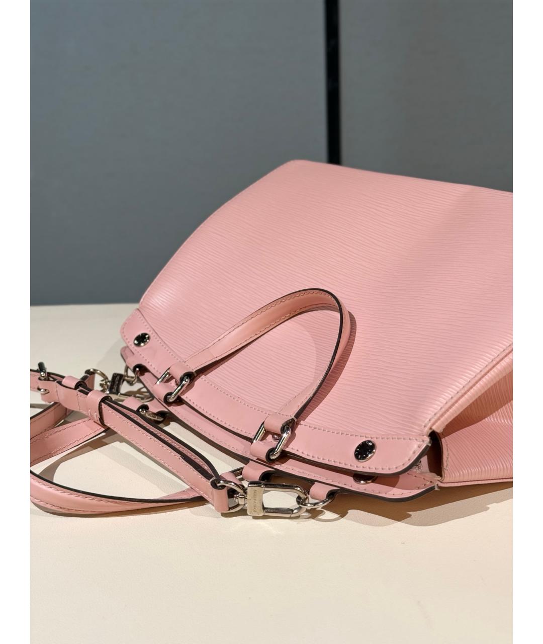 LOUIS VUITTON Розовая кожаная сумка тоут, фото 7