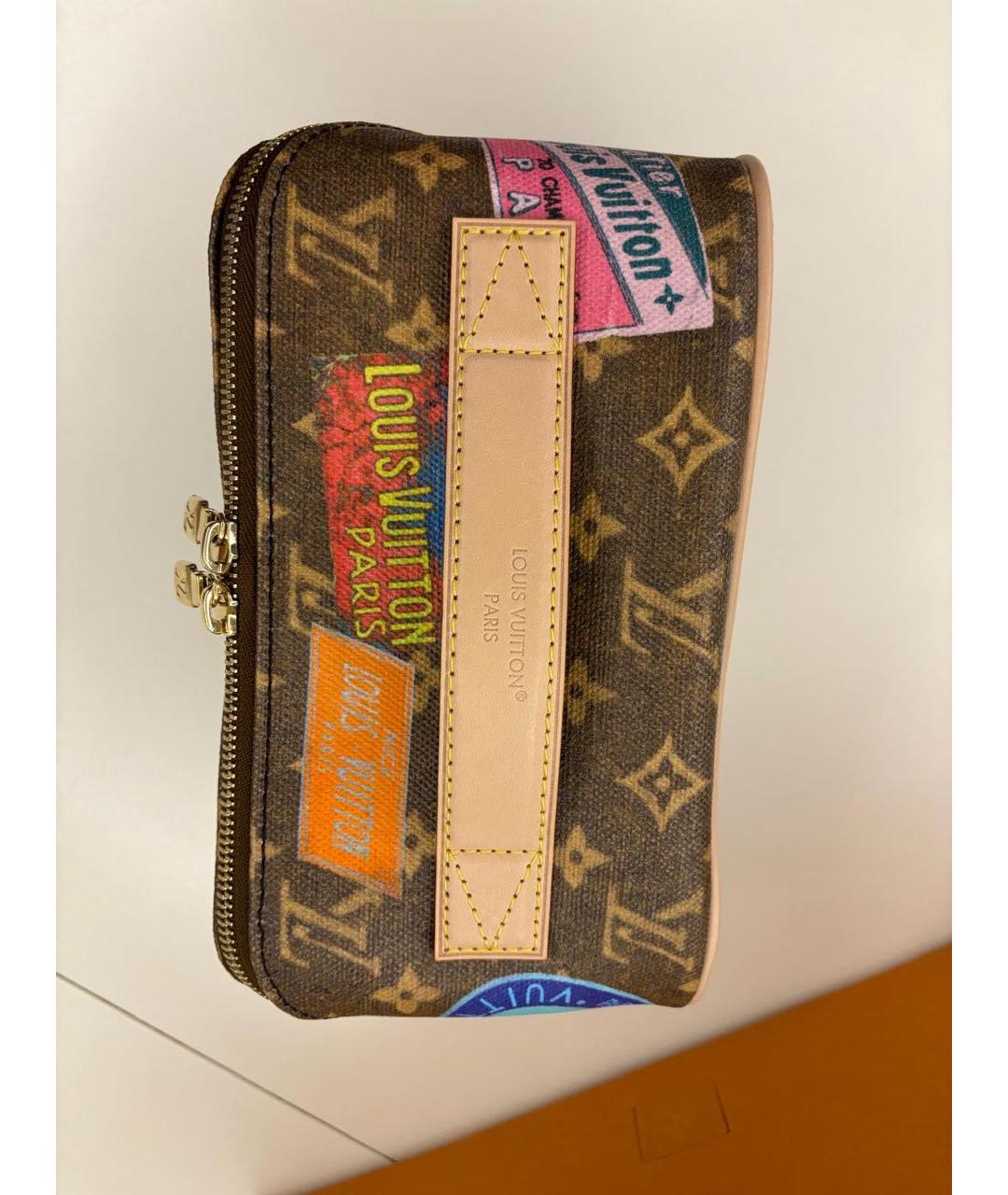 LOUIS VUITTON Коричневая косметичка, фото 4
