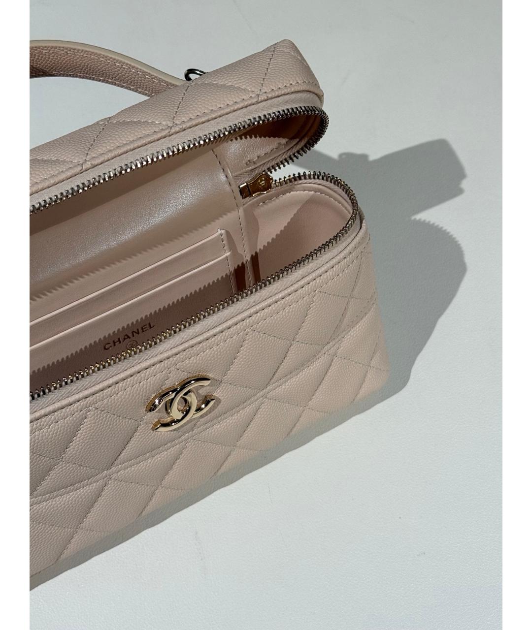 CHANEL Бежевая кожаная сумка через плечо, фото 8