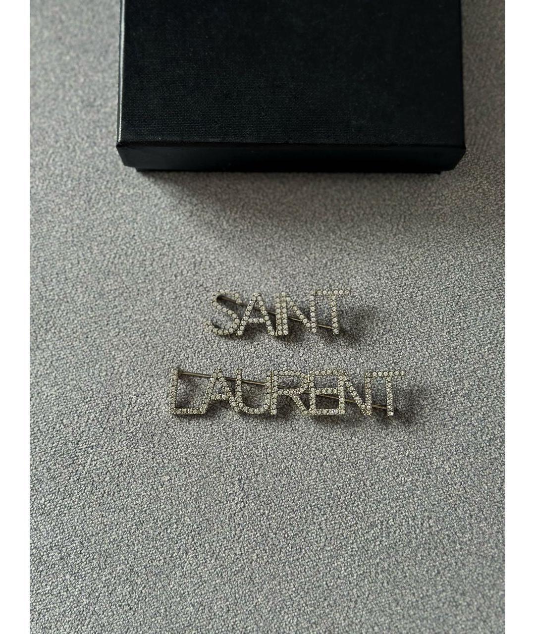 SAINT LAURENT Серебряная металлическая булавка / брошь, фото 3