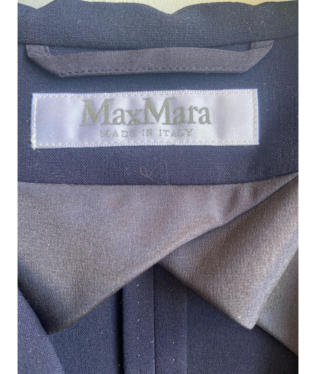 MAX MARA Темно-синий шерстяной жакет/пиджак, фото 3