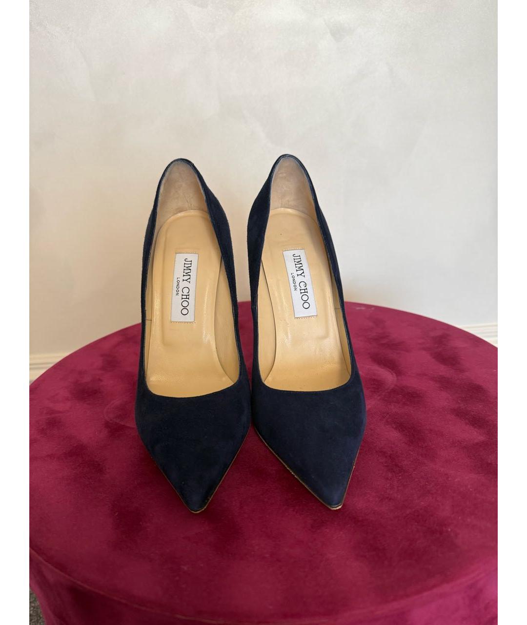 JIMMY CHOO Темно-синие замшевые туфли, фото 2