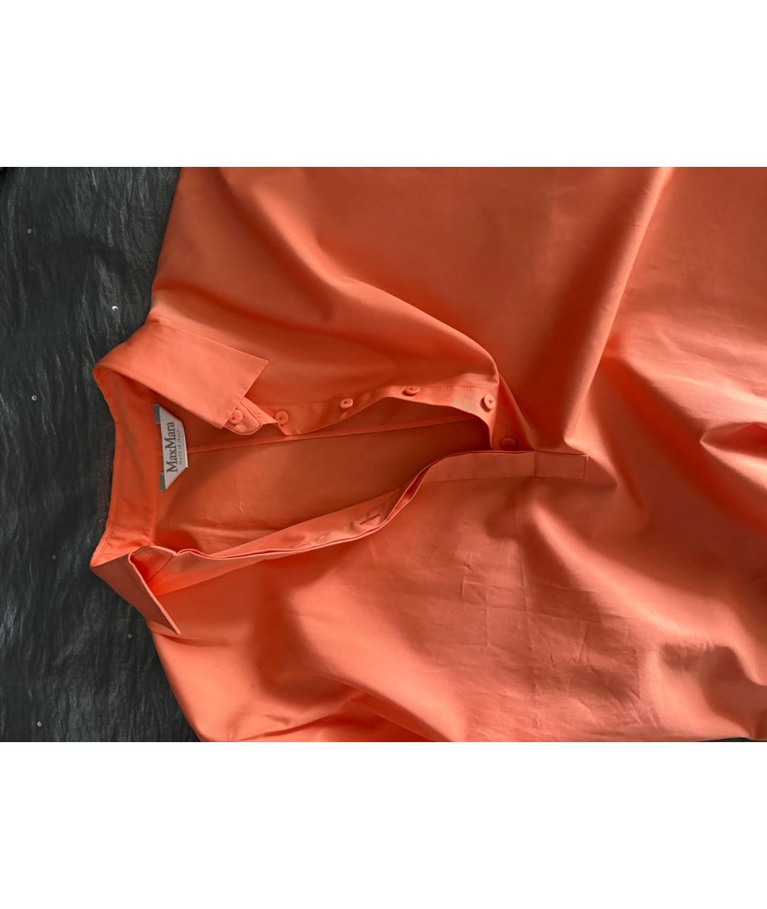 MAX MARA Оранжевое хлопковое повседневное платье, фото 3