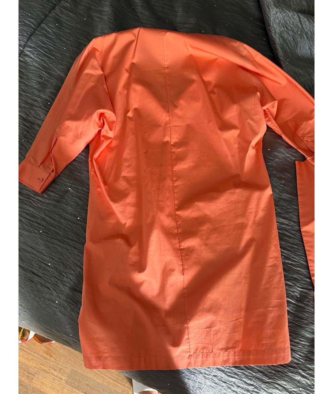 MAX MARA Оранжевое хлопковое повседневное платье, фото 2