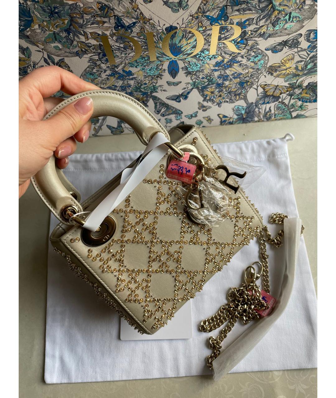 CHRISTIAN DIOR Зеленая кожаная сумка с короткими ручками, фото 2