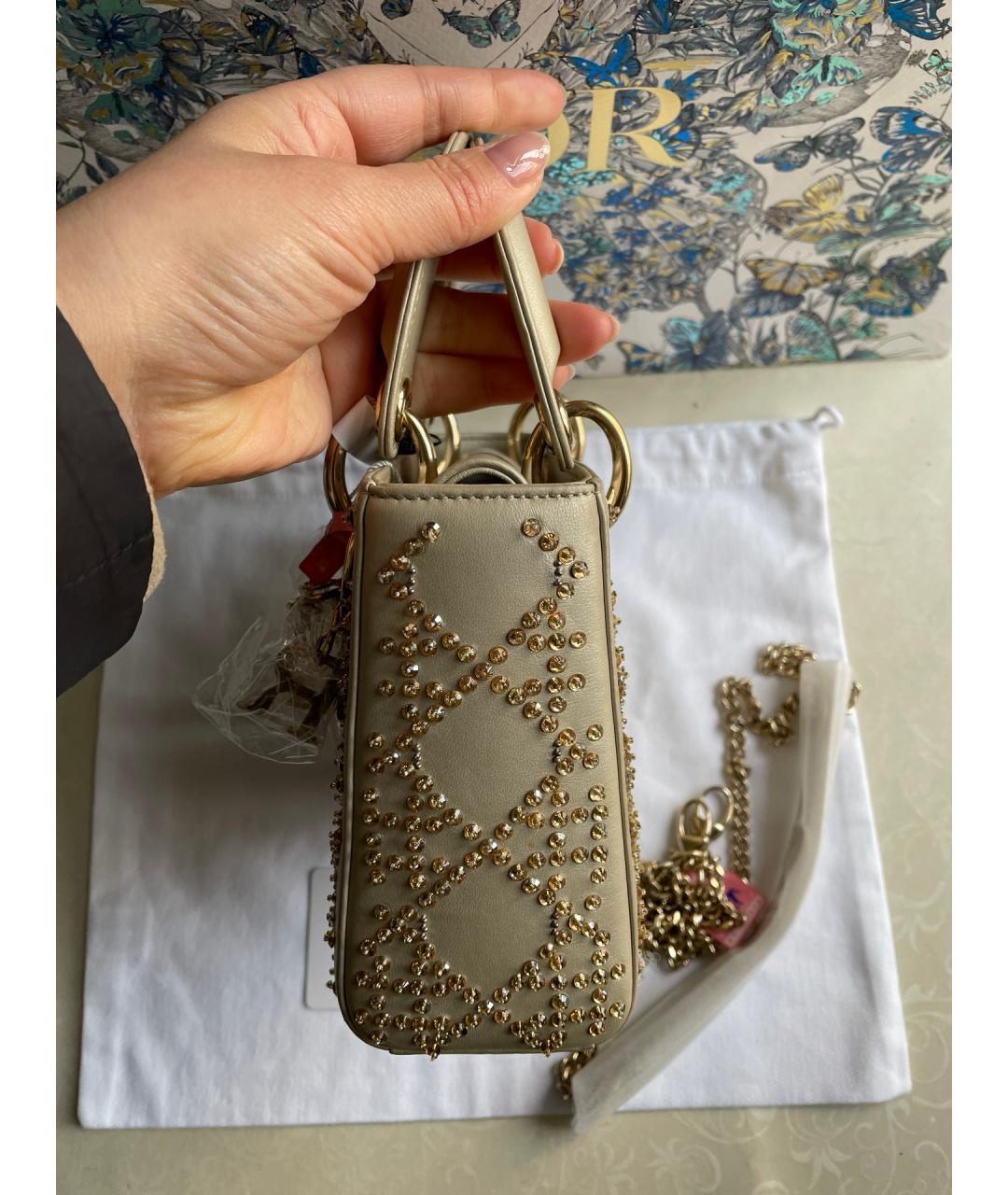 CHRISTIAN DIOR Зеленая кожаная сумка с короткими ручками, фото 4