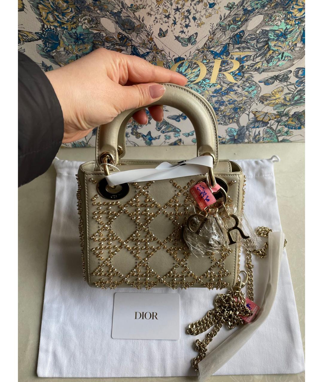 CHRISTIAN DIOR Зеленая кожаная сумка с короткими ручками, фото 7