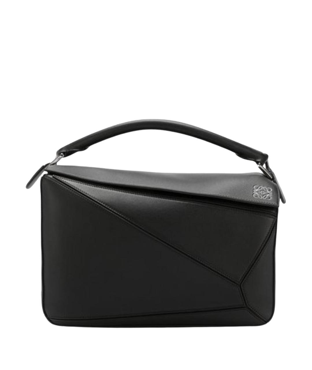 LOEWE Черная кожаная сумка тоут, фото 8