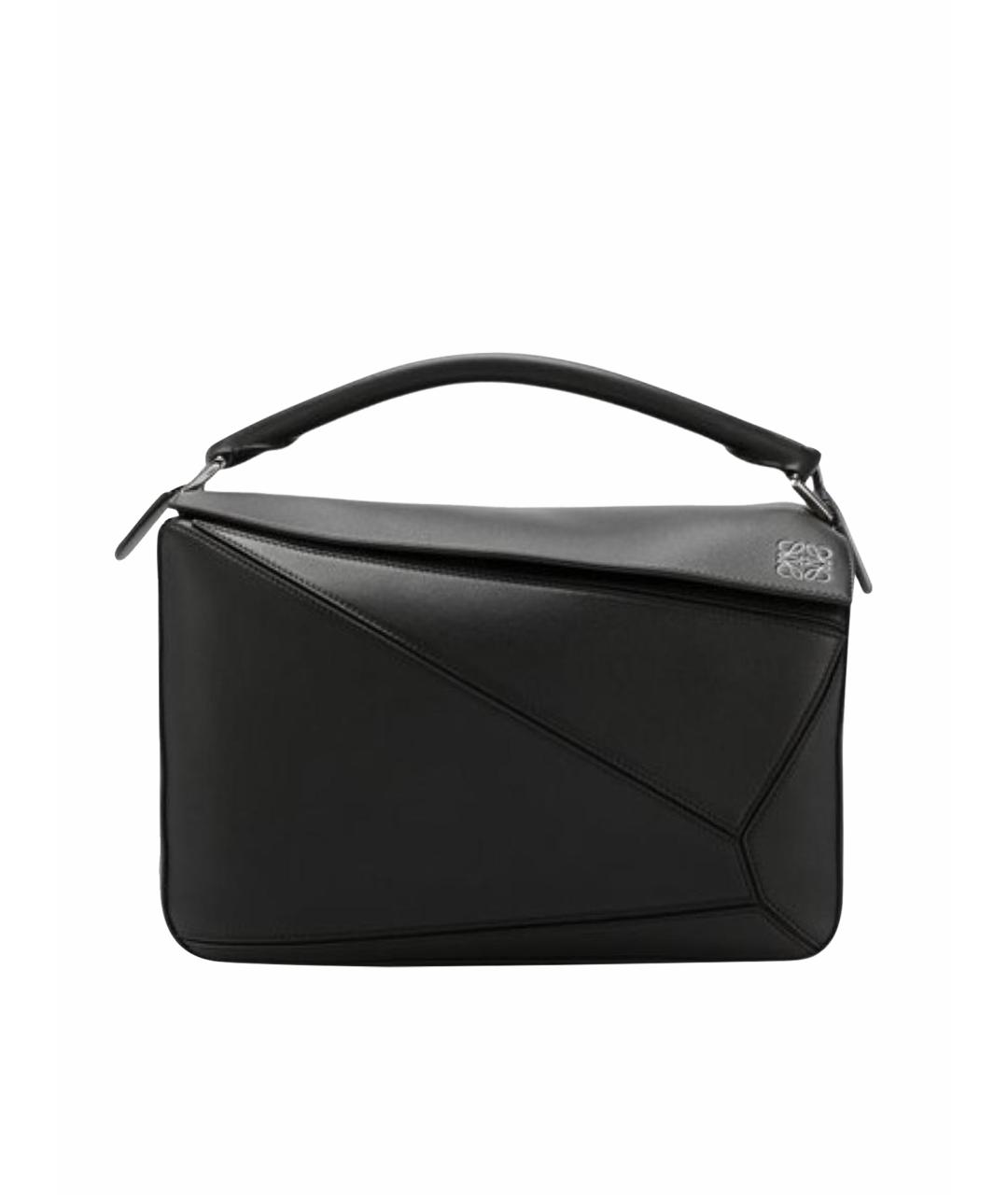 LOEWE Черная кожаная сумка тоут, фото 1