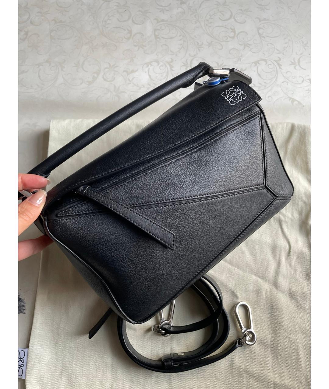 LOEWE Черная кожаная сумка тоут, фото 3