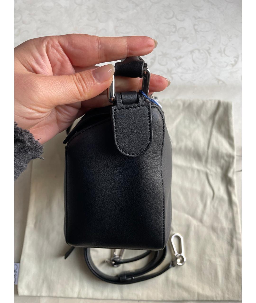 LOEWE Черная кожаная сумка тоут, фото 6