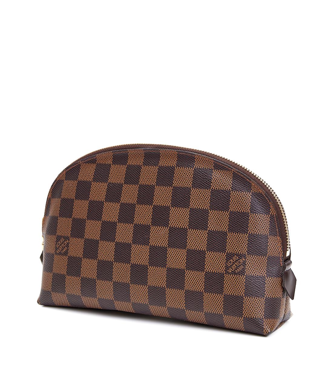 LOUIS VUITTON Коричневая кожаная косметичка, фото 2