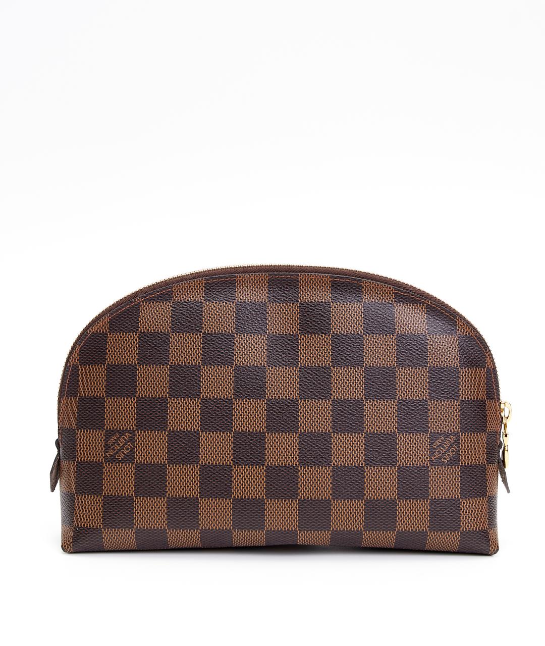 LOUIS VUITTON Коричневая кожаная косметичка, фото 3