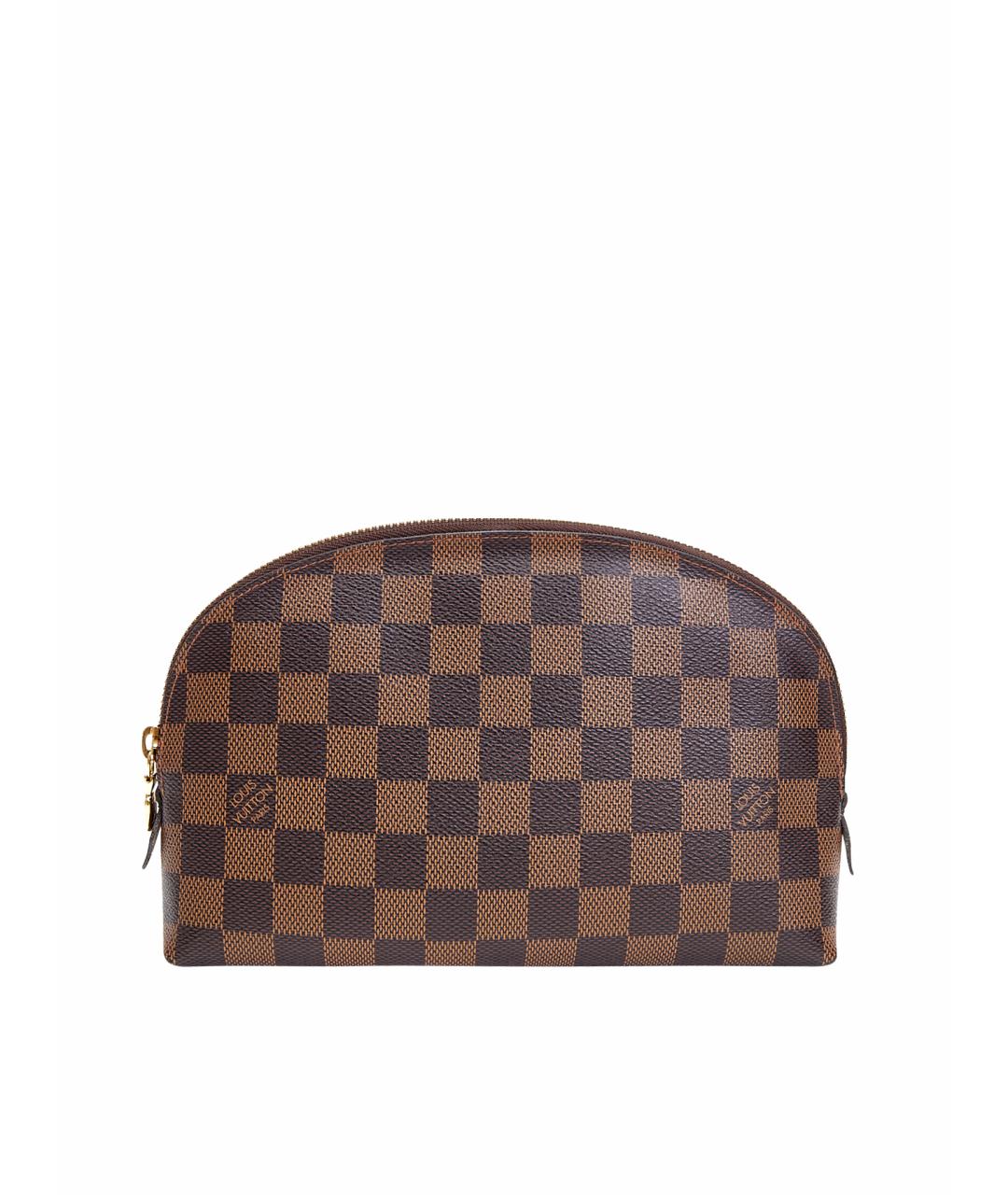 LOUIS VUITTON Коричневая кожаная косметичка, фото 1