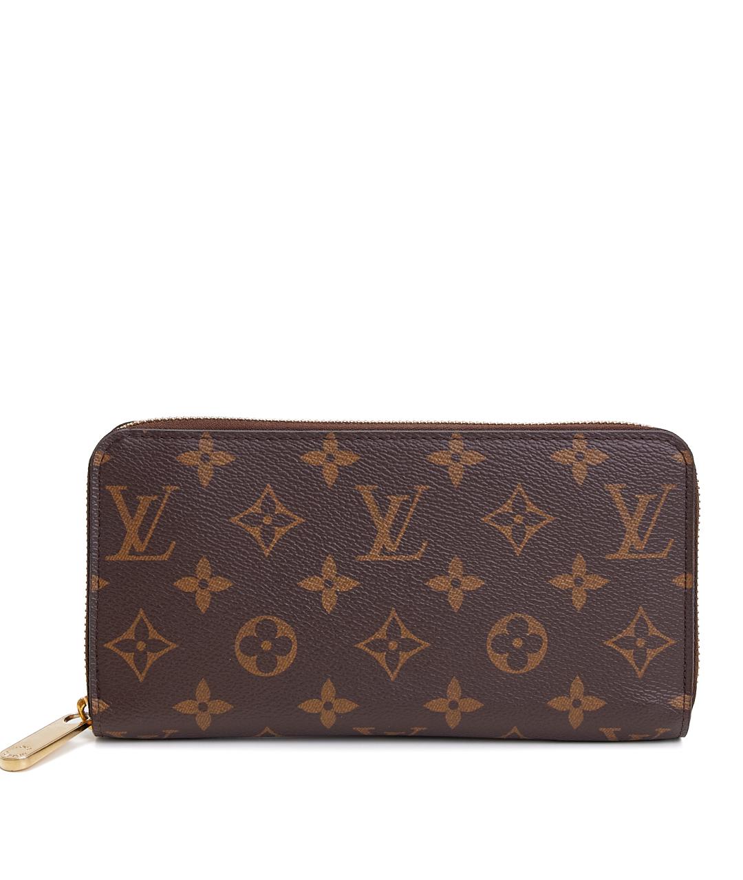 LOUIS VUITTON Коричневый кожаный кошелек, фото 1