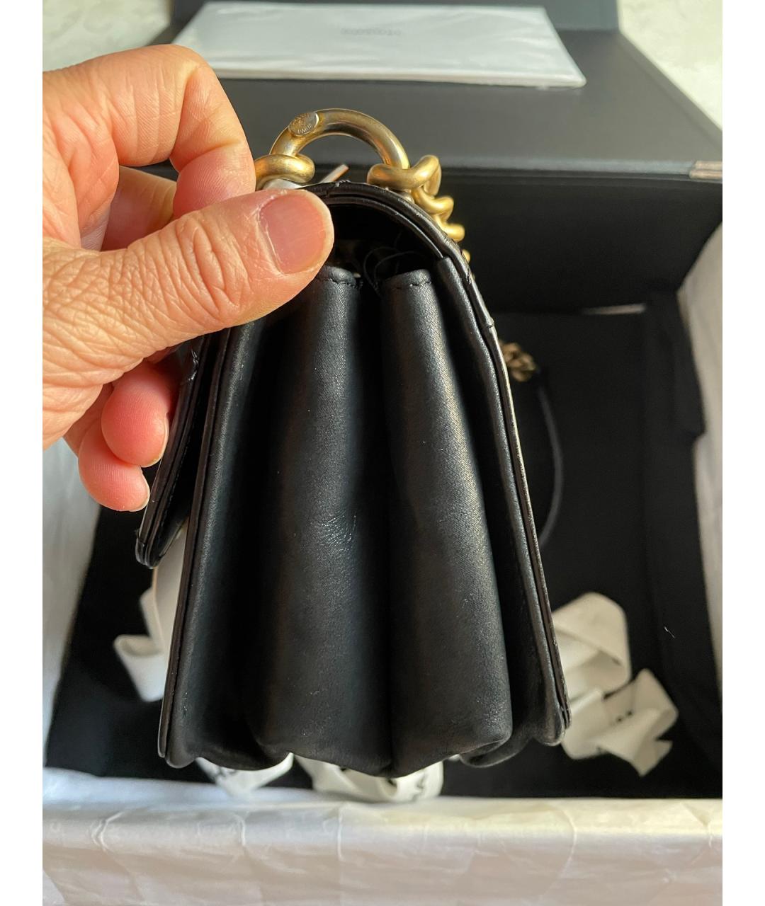 CHANEL Черная кожаная сумка через плечо, фото 4