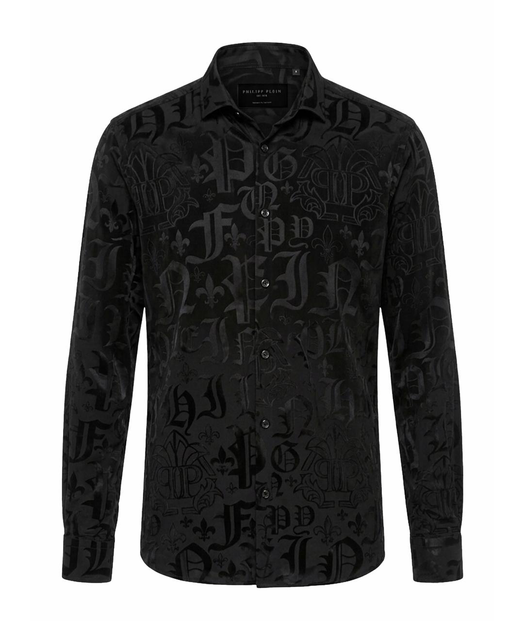 PHILIPP PLEIN Черная хлопковая классическая рубашка, фото 1