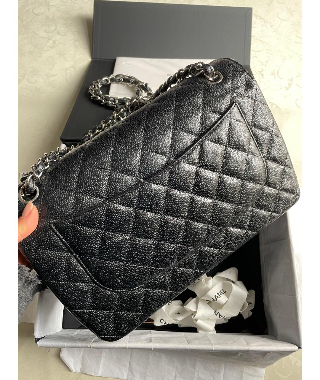 CHANEL Черная кожаная сумка через плечо, фото 3