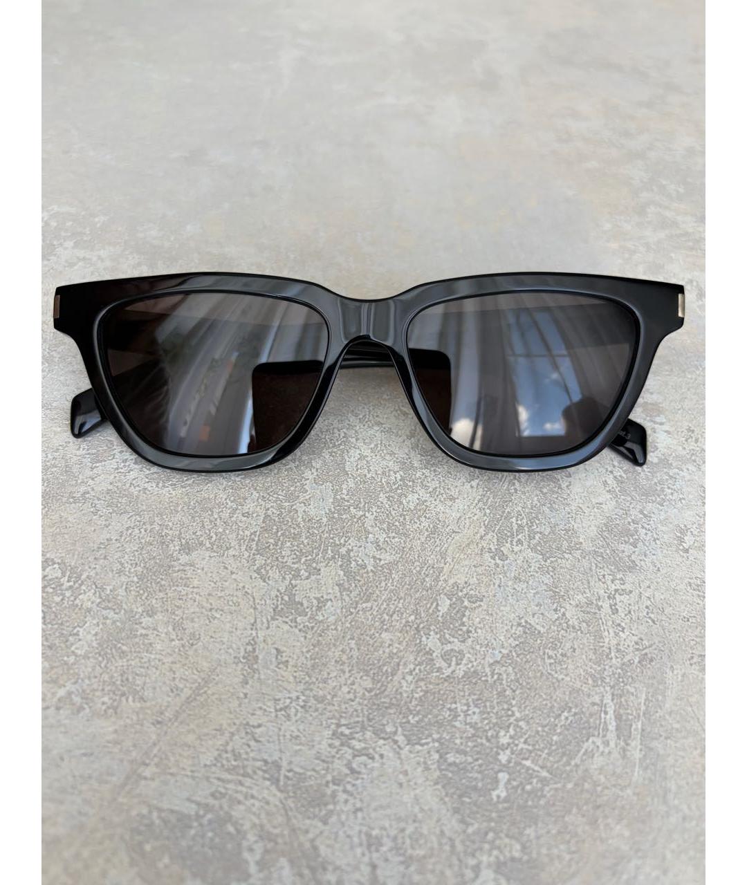 SAINT LAURENT Черные пластиковые солнцезащитные очки, фото 8