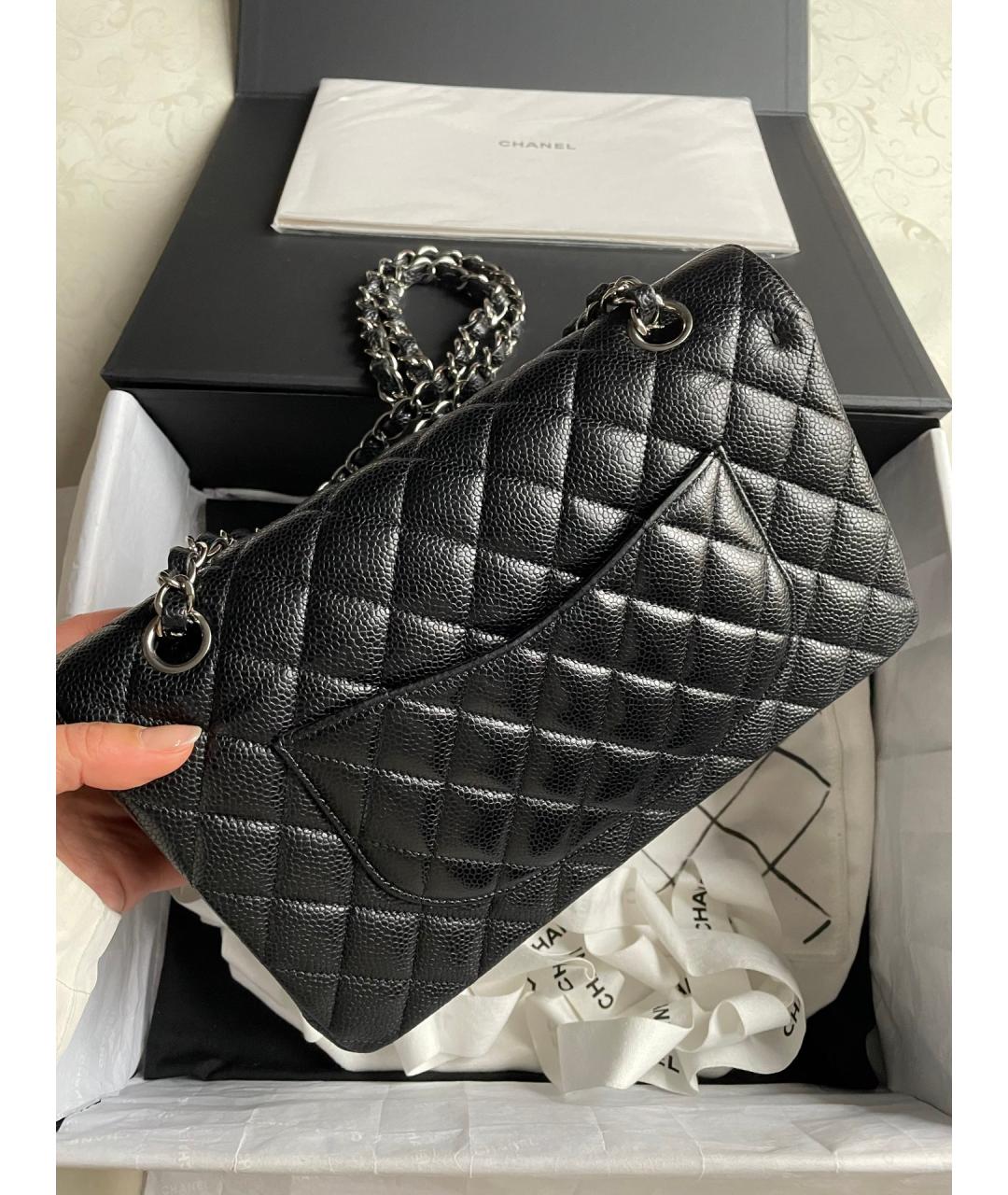 CHANEL Черная кожаная сумка через плечо, фото 3