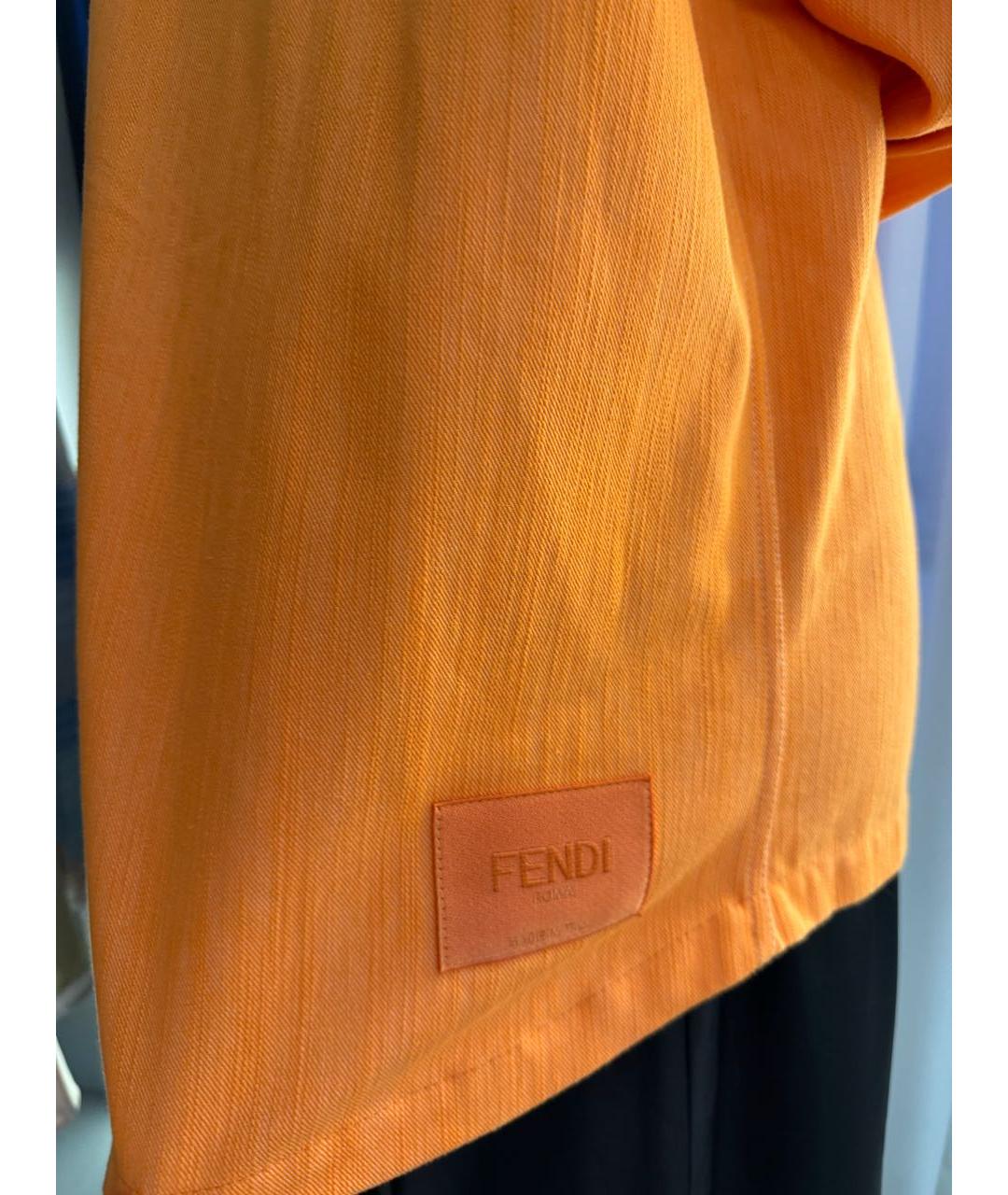 FENDI Оранжевая деним куртка, фото 5