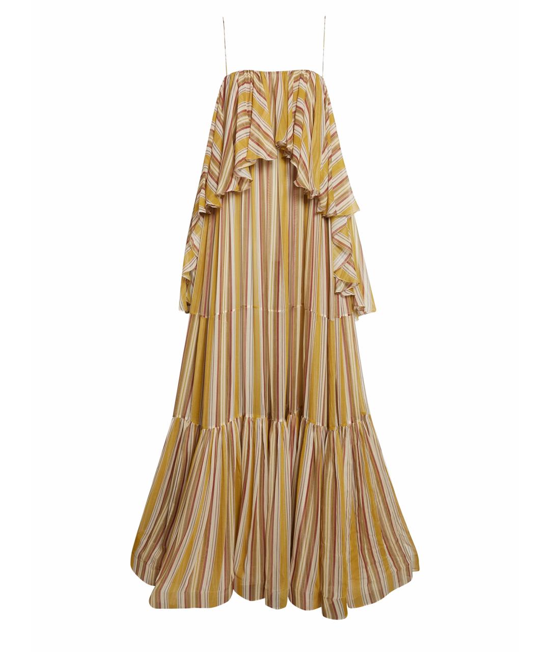 ZIMMERMANN Желтое вискозное коктейльное платье, фото 1