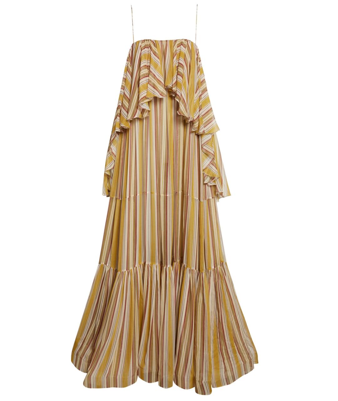 ZIMMERMANN Желтое вискозное коктейльное платье, фото 10