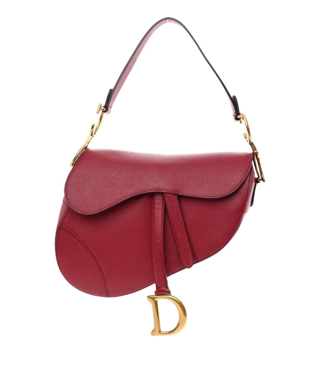 CHRISTIAN DIOR Красная кожаная сумка с короткими ручками, фото 1