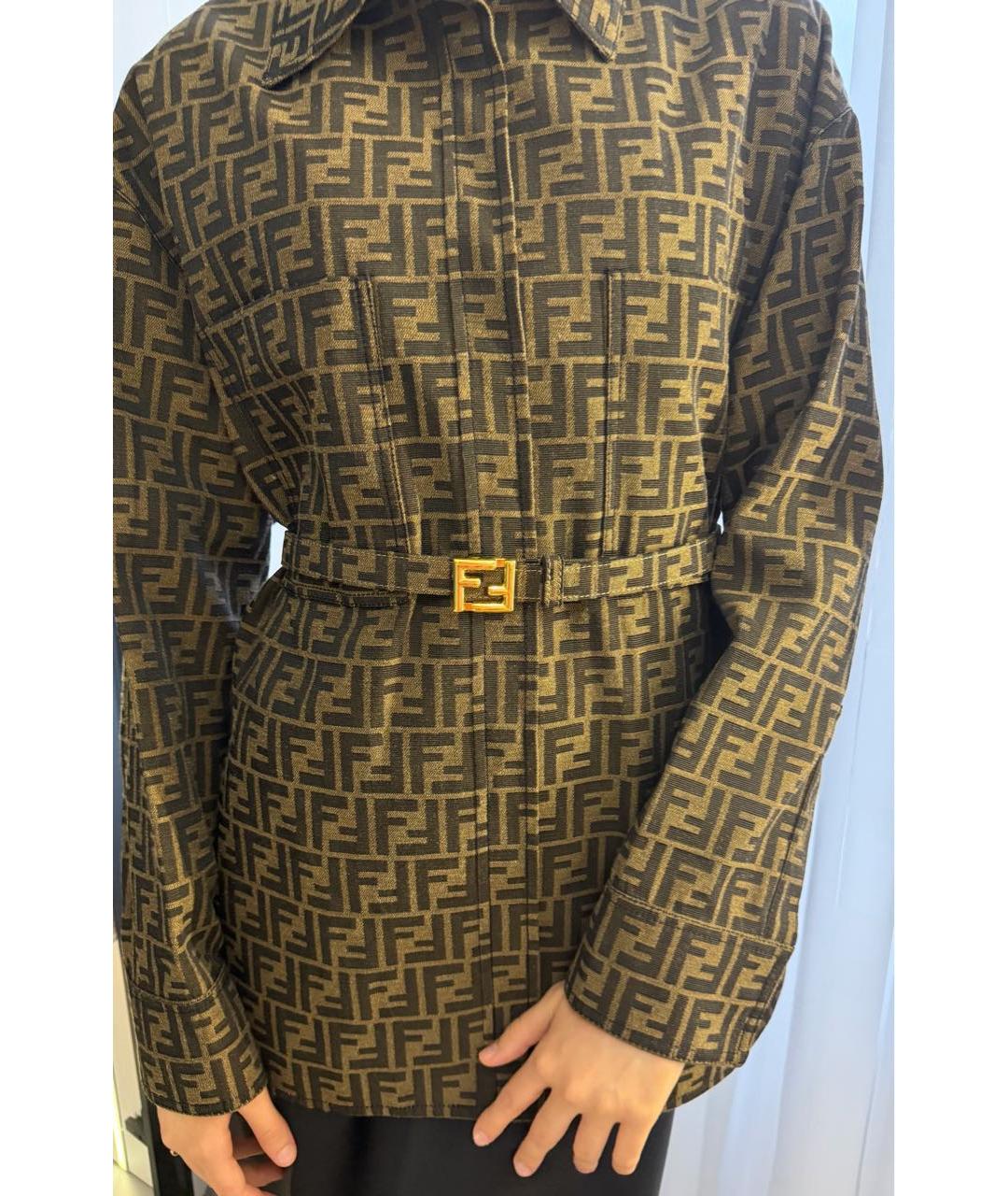 FENDI Коричневая полиэстеровая рубашка, фото 7