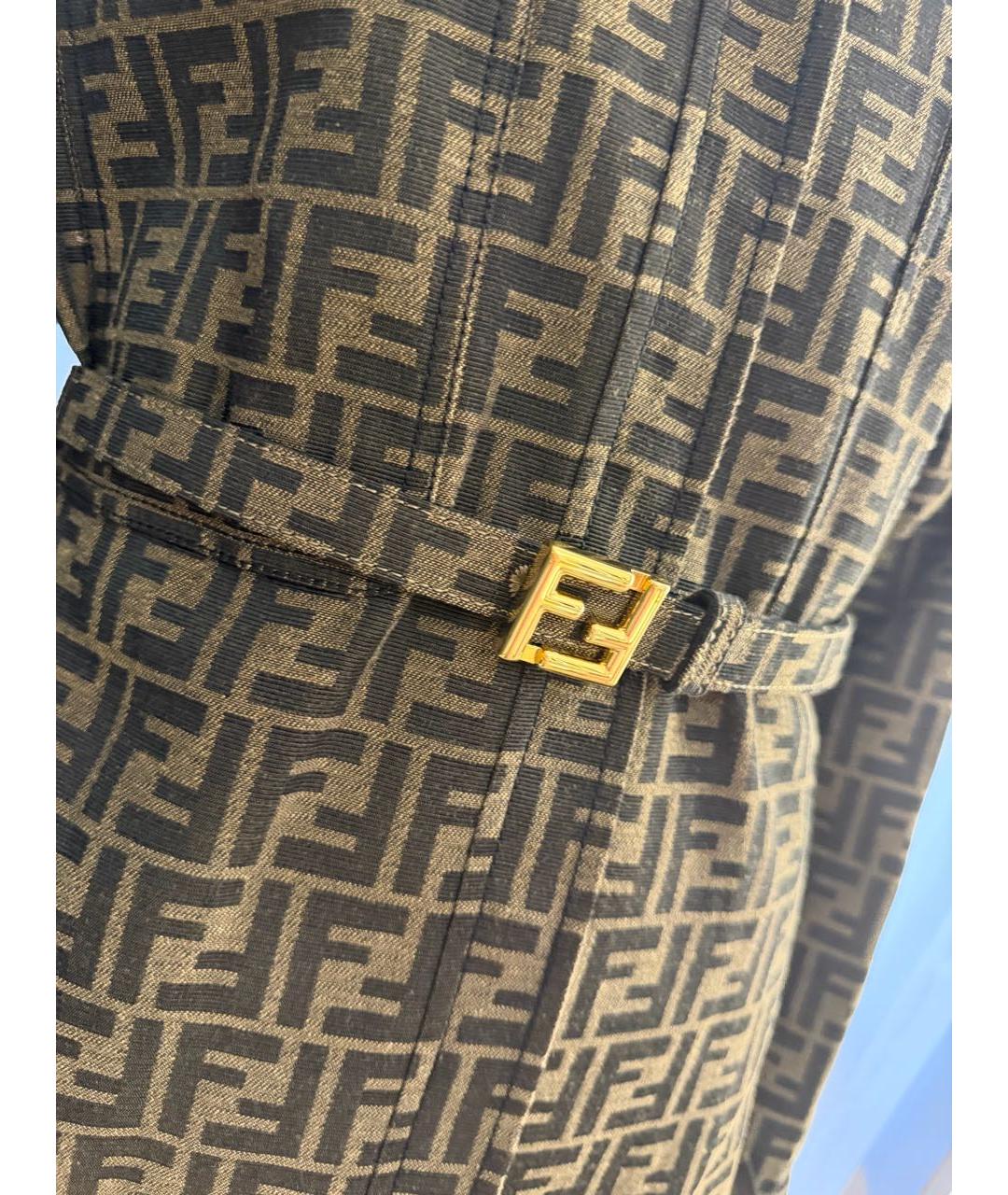 FENDI Коричневая полиэстеровая рубашка, фото 3