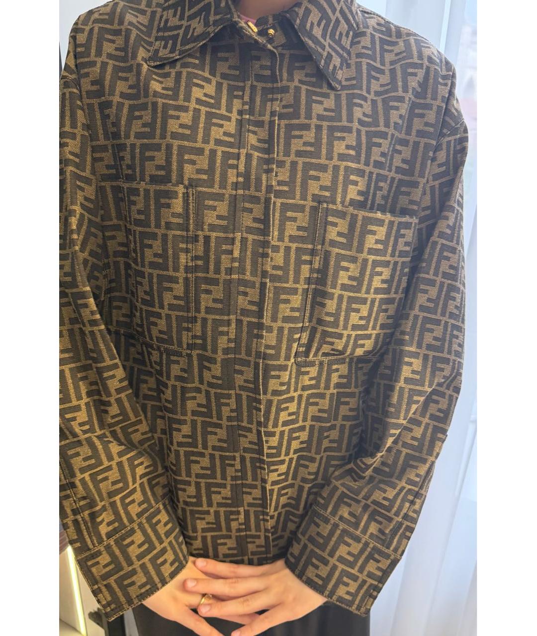 FENDI Коричневая полиэстеровая рубашка, фото 2