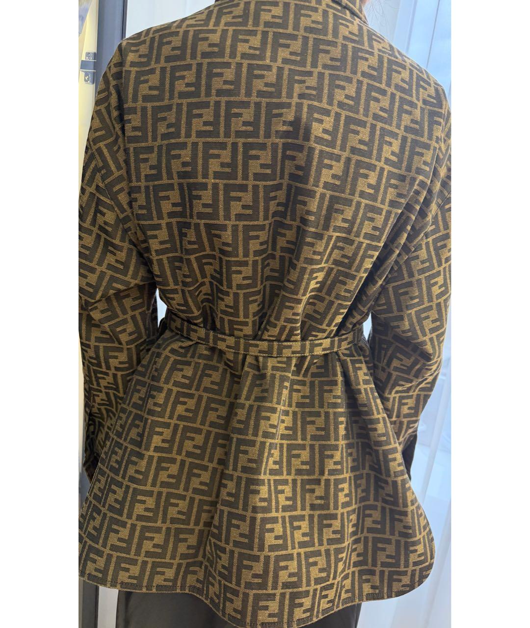 FENDI Коричневая полиэстеровая рубашка, фото 4