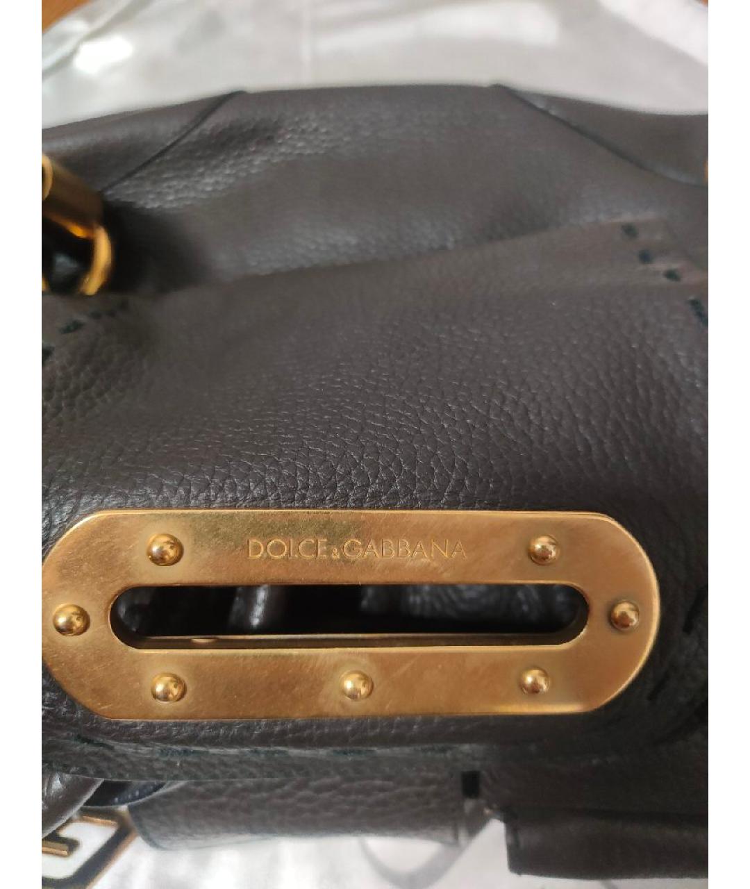DOLCE&GABBANA Коричневая кожаная сумка с короткими ручками, фото 7