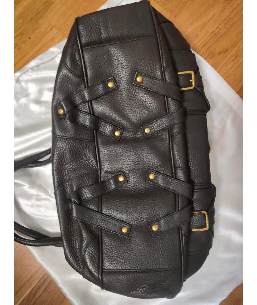 DOLCE&GABBANA Коричневая кожаная сумка с короткими ручками, фото 3