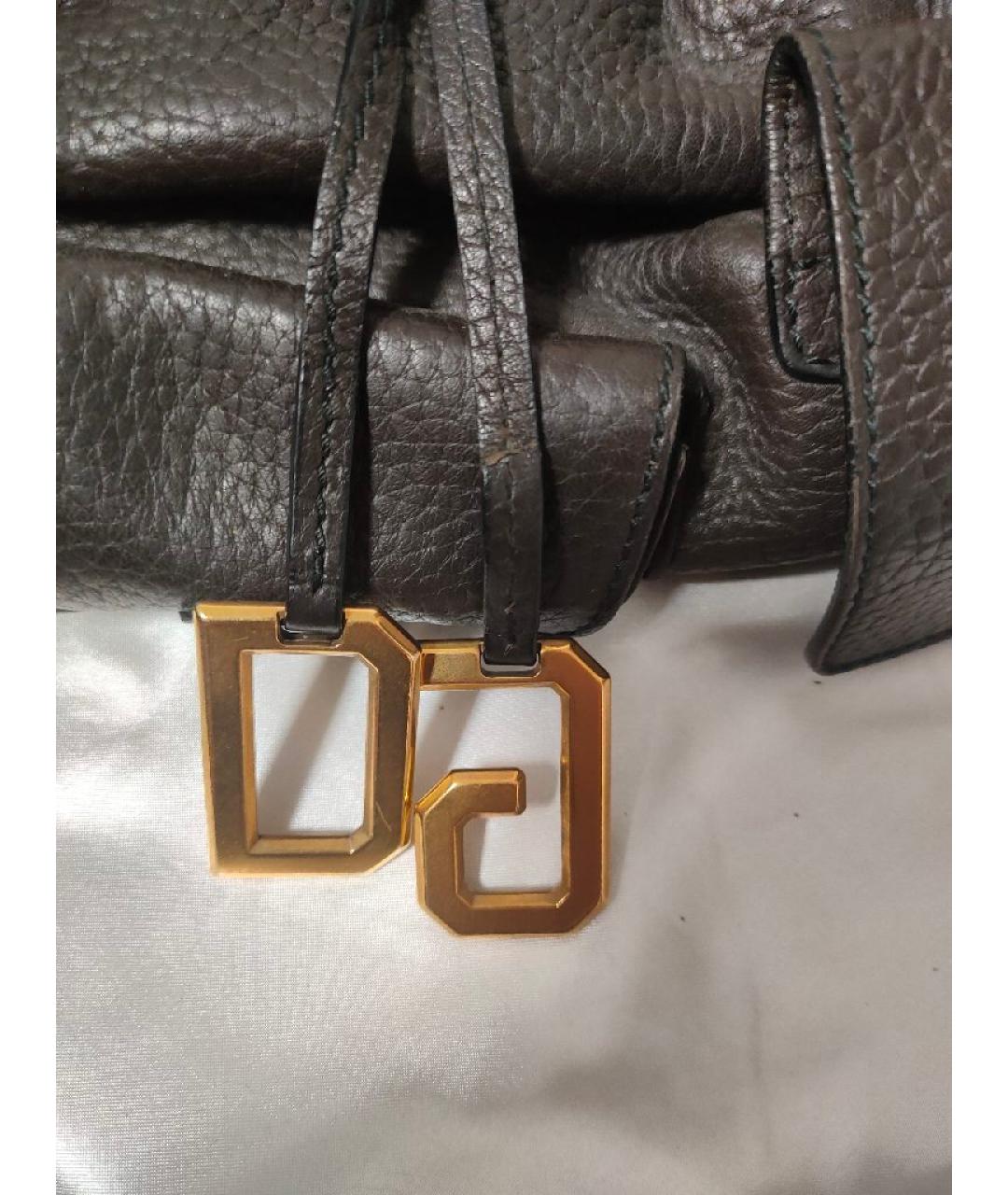 DOLCE&GABBANA Коричневая кожаная сумка с короткими ручками, фото 8