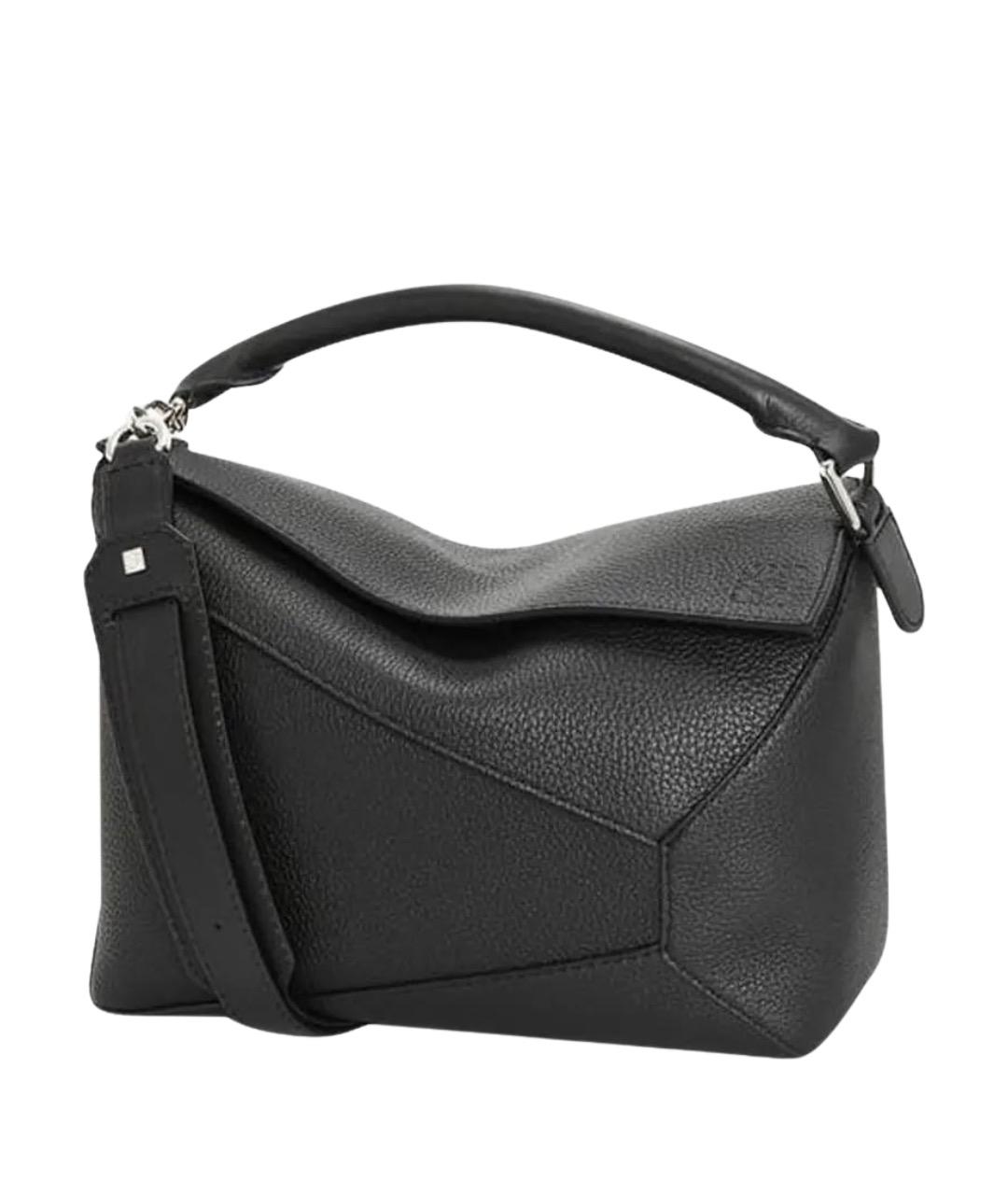 LOEWE Черная кожаная сумка с короткими ручками, фото 1