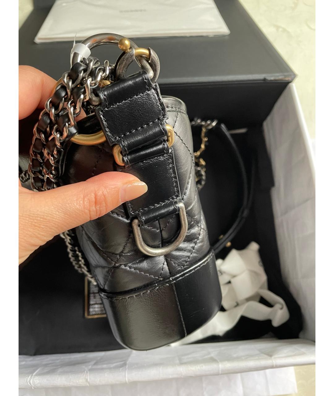 CHANEL Черная кожаная сумка через плечо, фото 4
