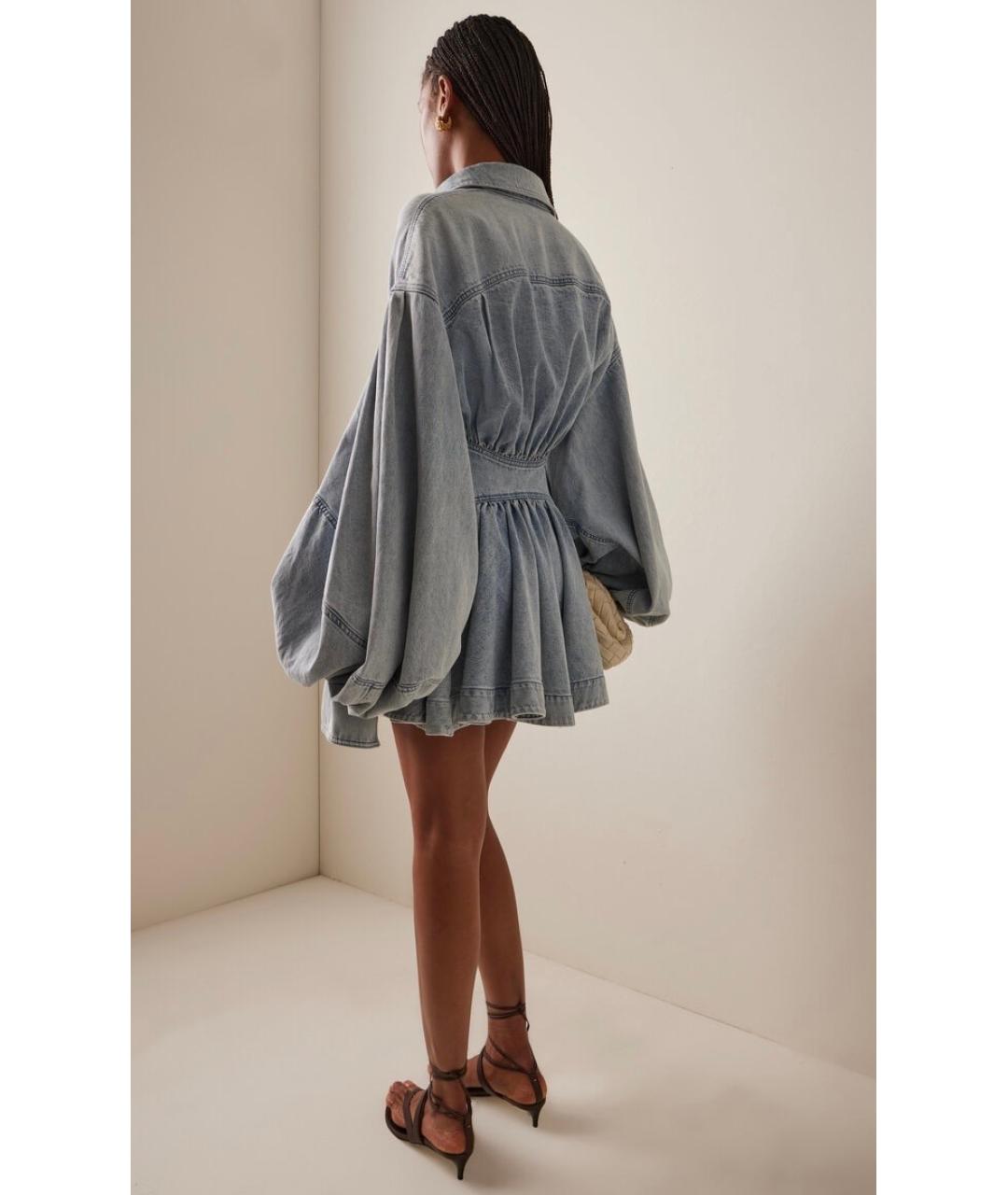 ZIMMERMANN Голубое хлопковое коктейльное платье, фото 4