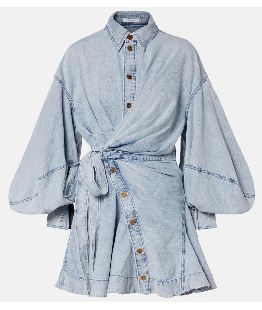 ZIMMERMANN Голубое хлопковое коктейльное платье, фото 10