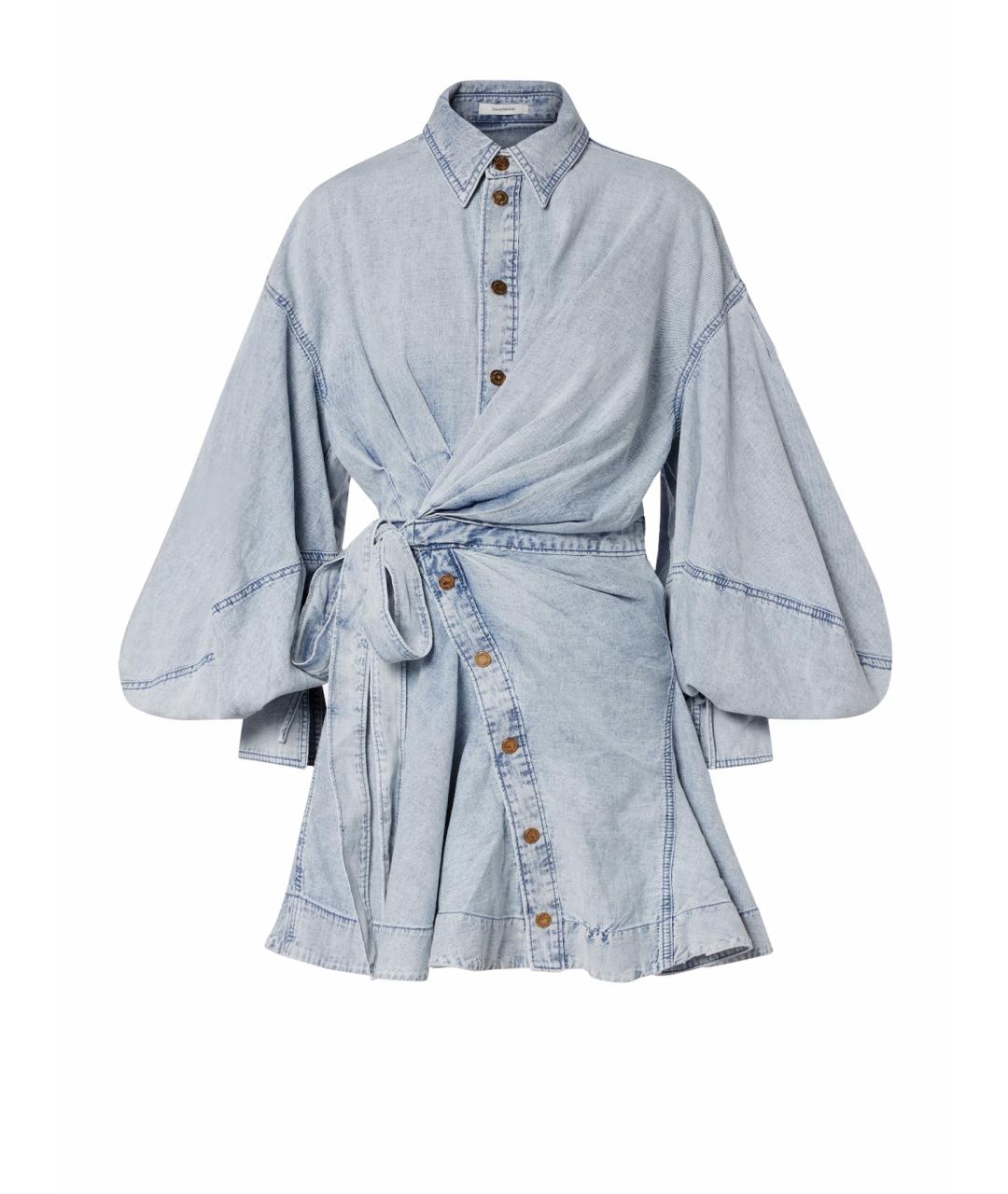 ZIMMERMANN Голубое хлопковое коктейльное платье, фото 1