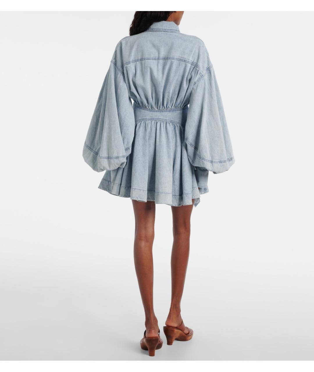 ZIMMERMANN Голубое хлопковое коктейльное платье, фото 7