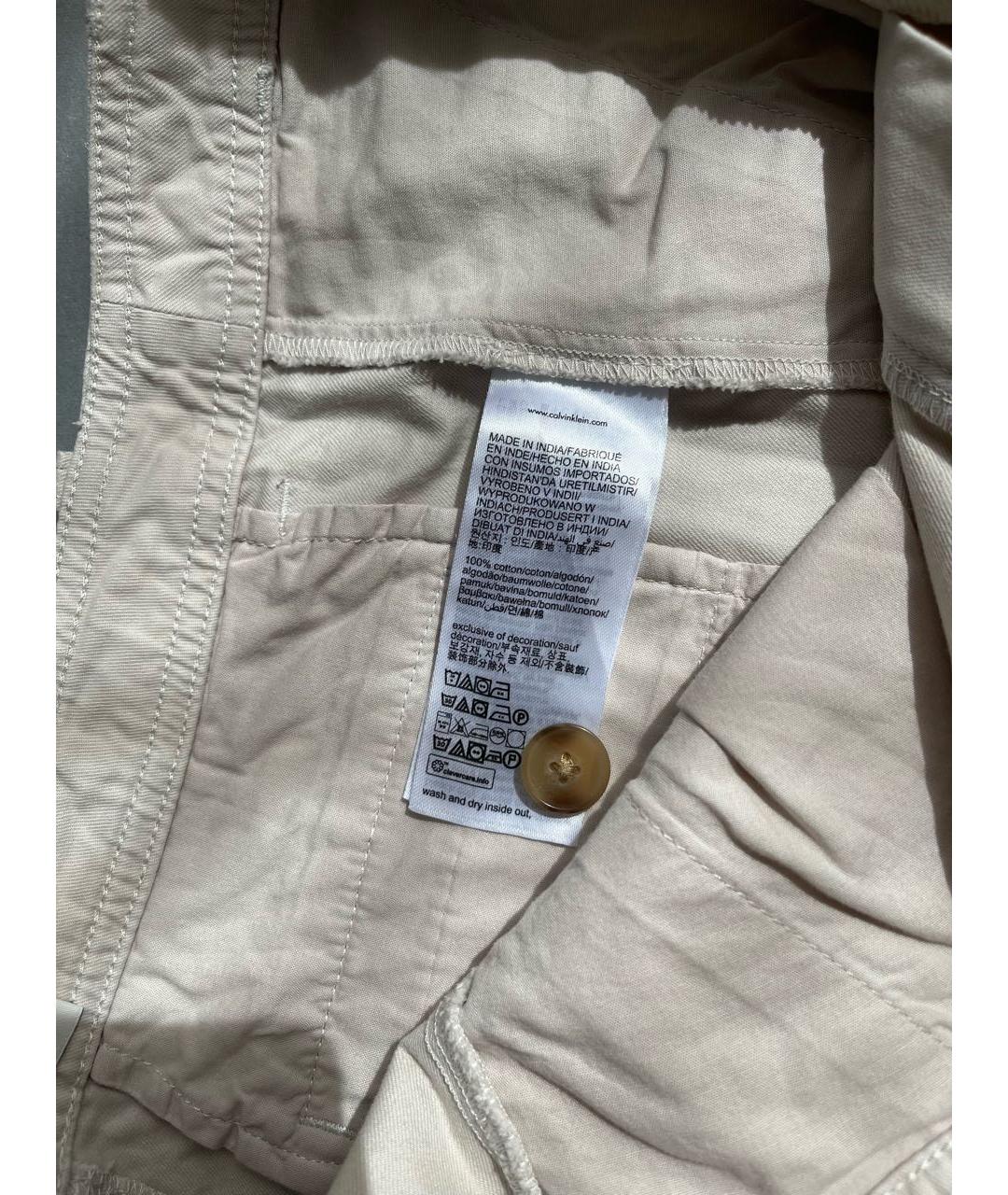 CALVIN KLEIN Бежевая хлопковая юбка мини, фото 4