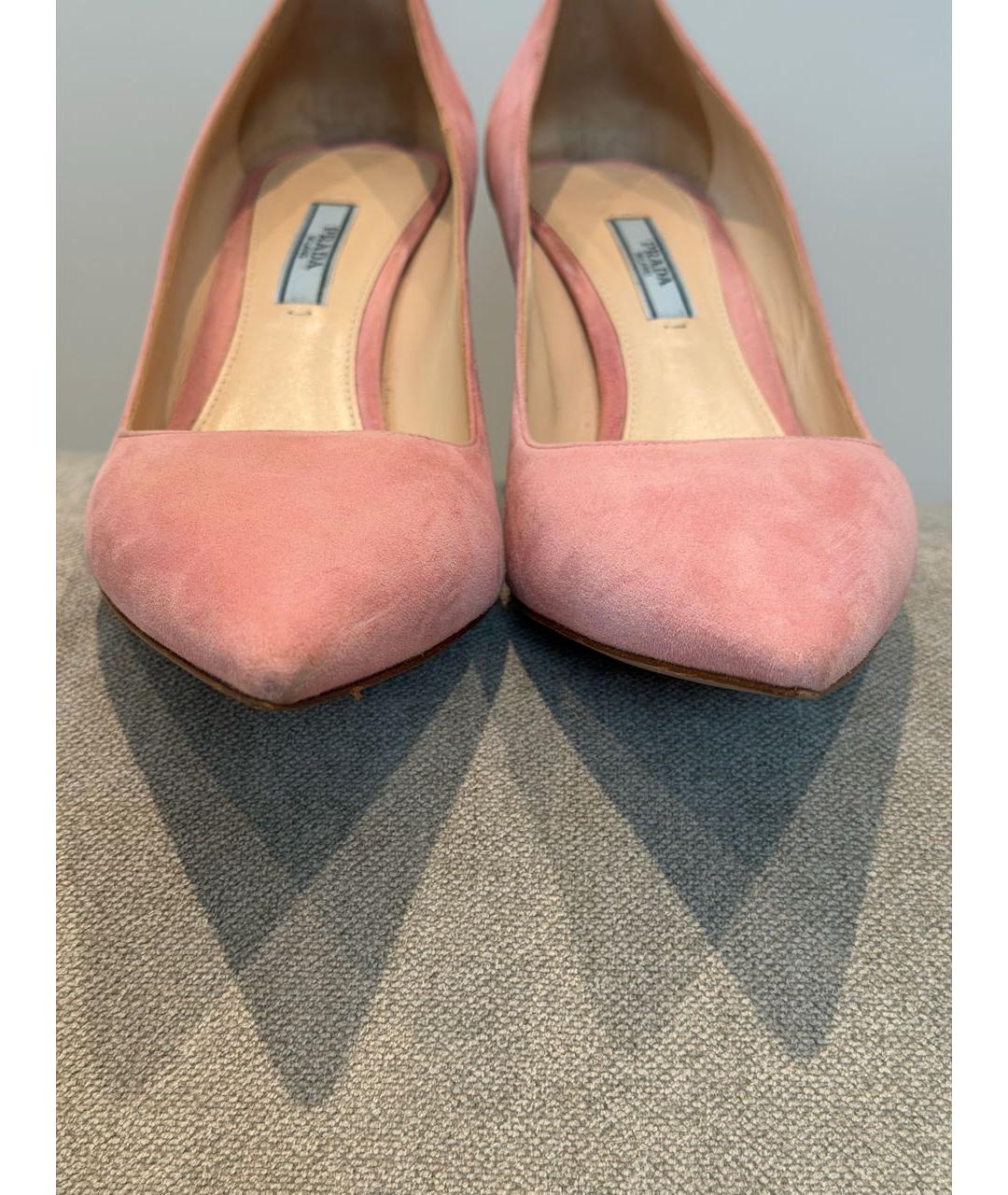 PRADA Розовые замшевые туфли, фото 6
