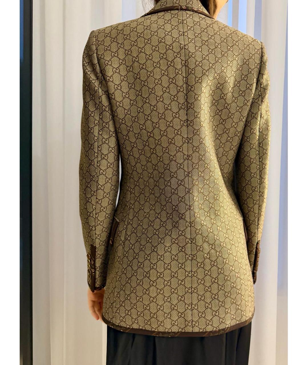 GUCCI Коричневый вискозный жакет/пиджак, фото 2