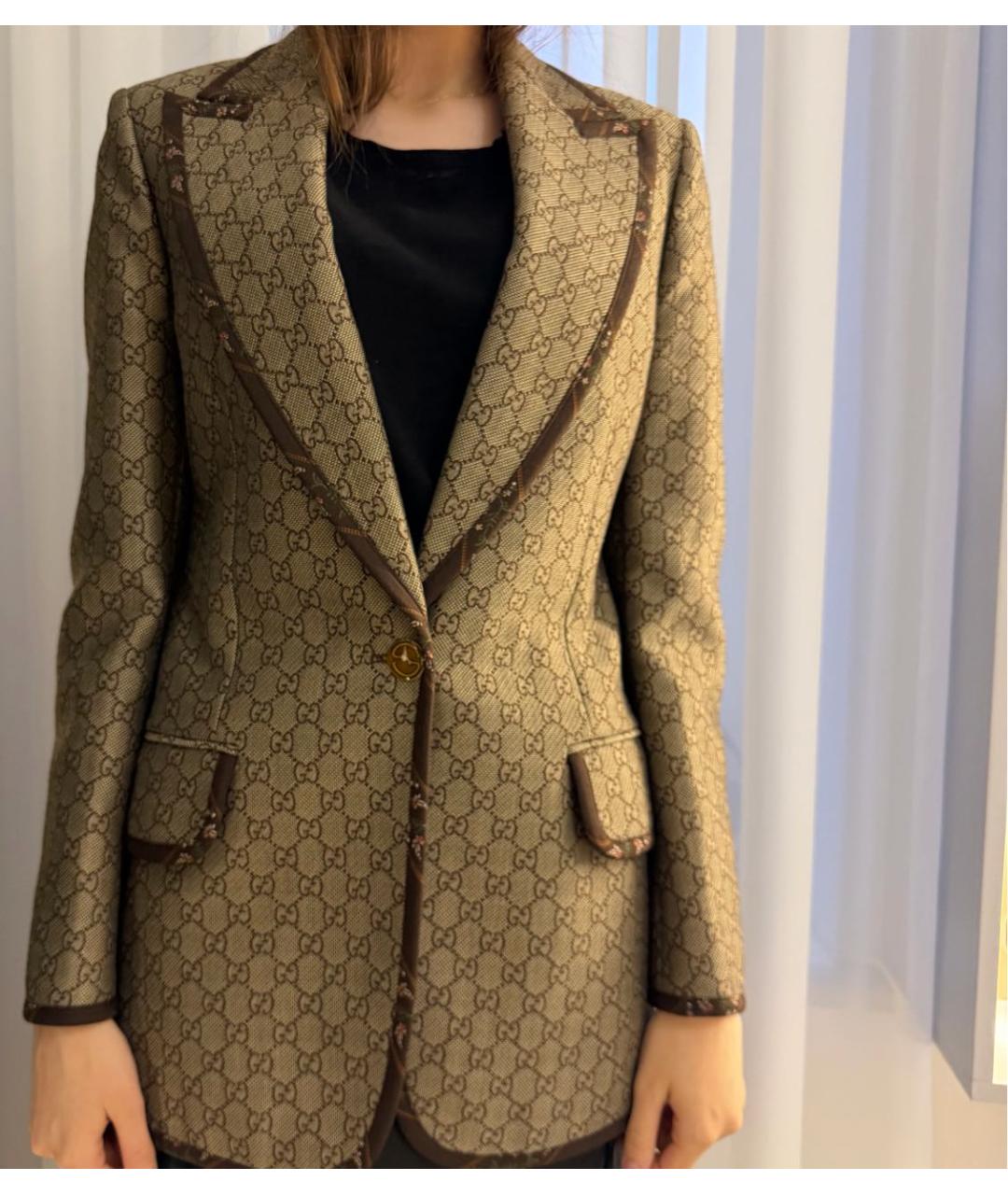 GUCCI Коричневый вискозный жакет/пиджак, фото 6