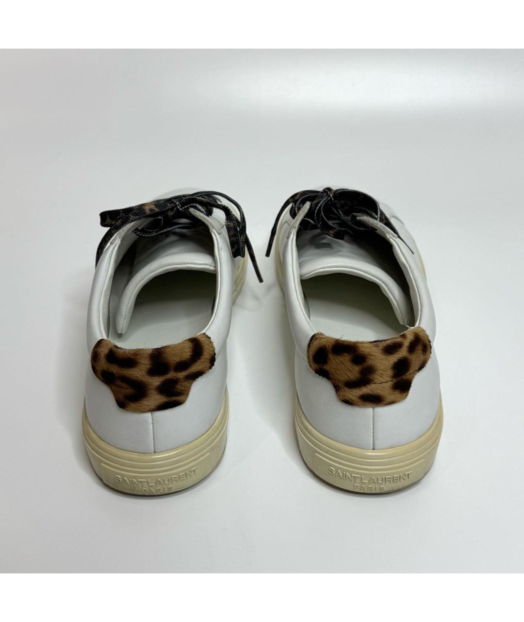 SAINT LAURENT Белые кожаные кеды, фото 5