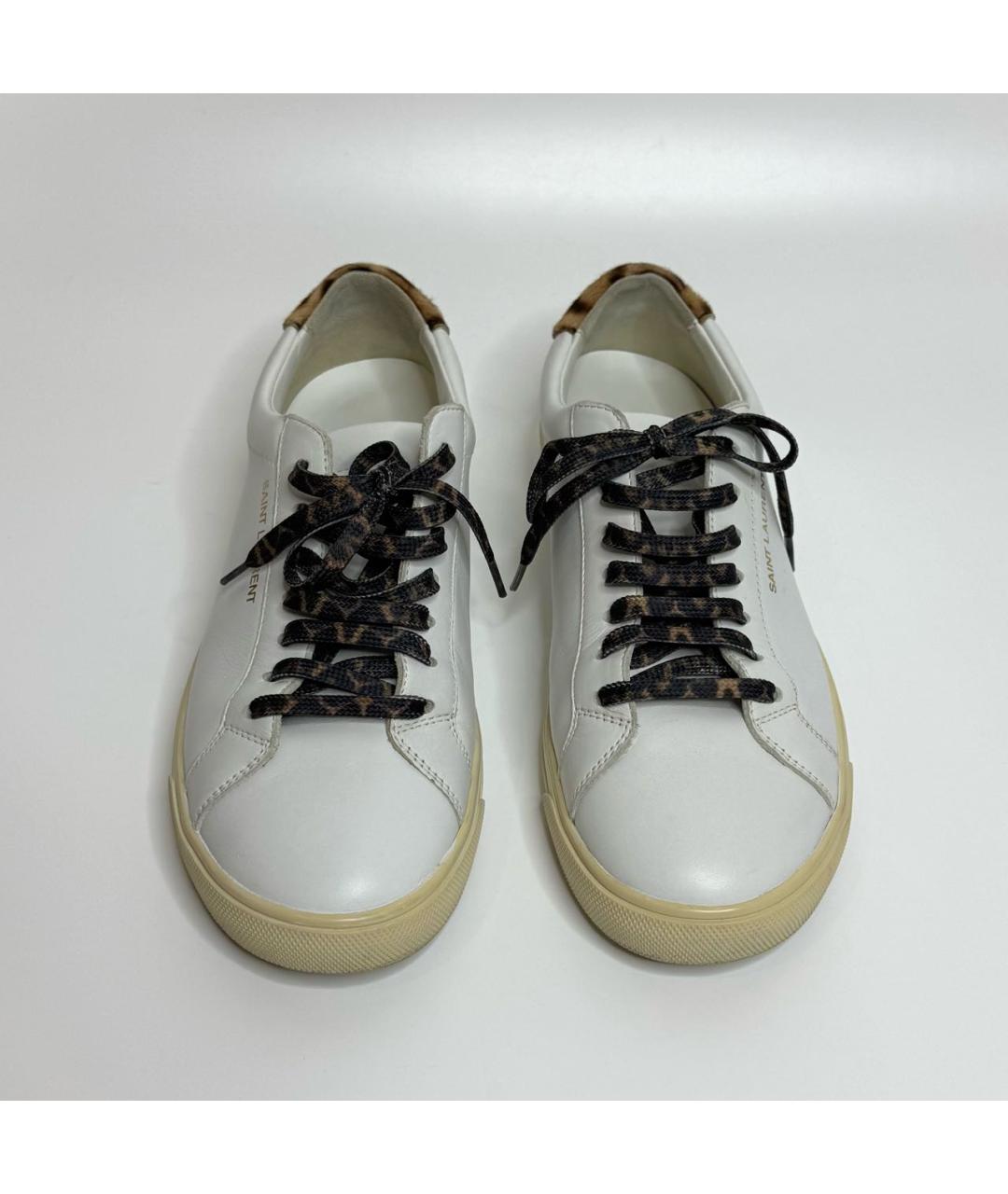 SAINT LAURENT Белые кожаные кеды, фото 4