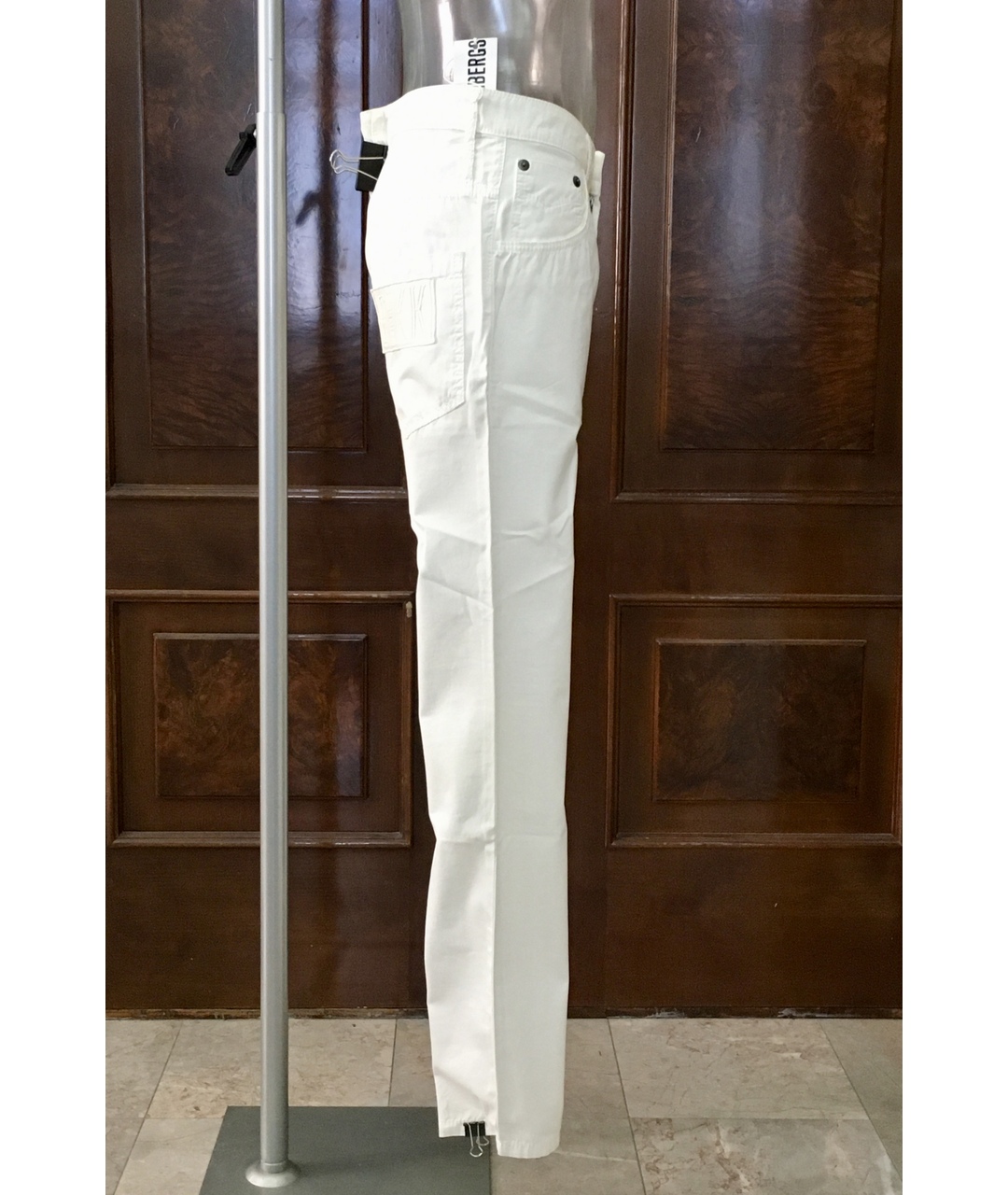 BIKKEMBERGS Белые хлопковые прямые джинсы, фото 5