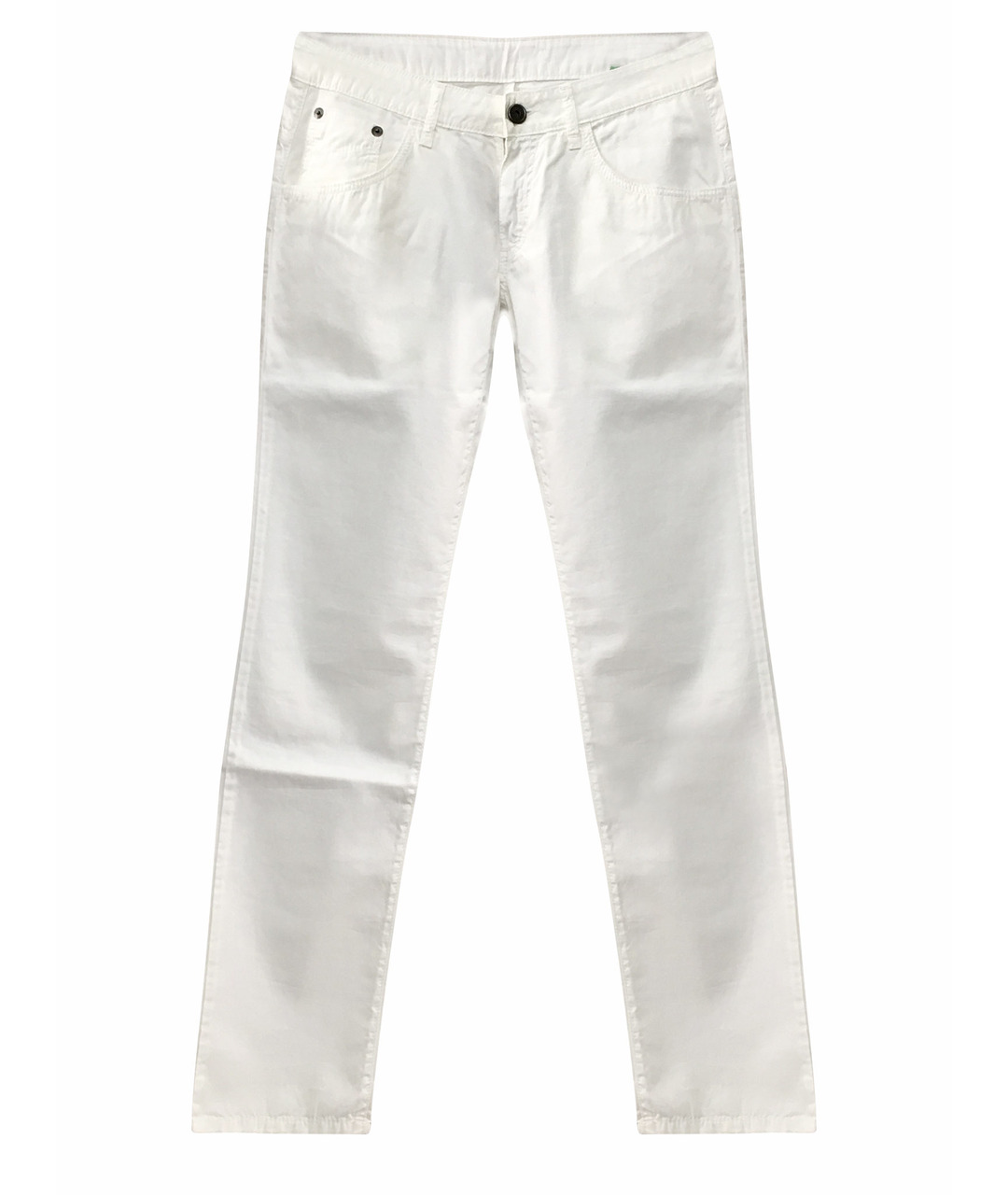 BIKKEMBERGS Белые хлопковые прямые джинсы, фото 1