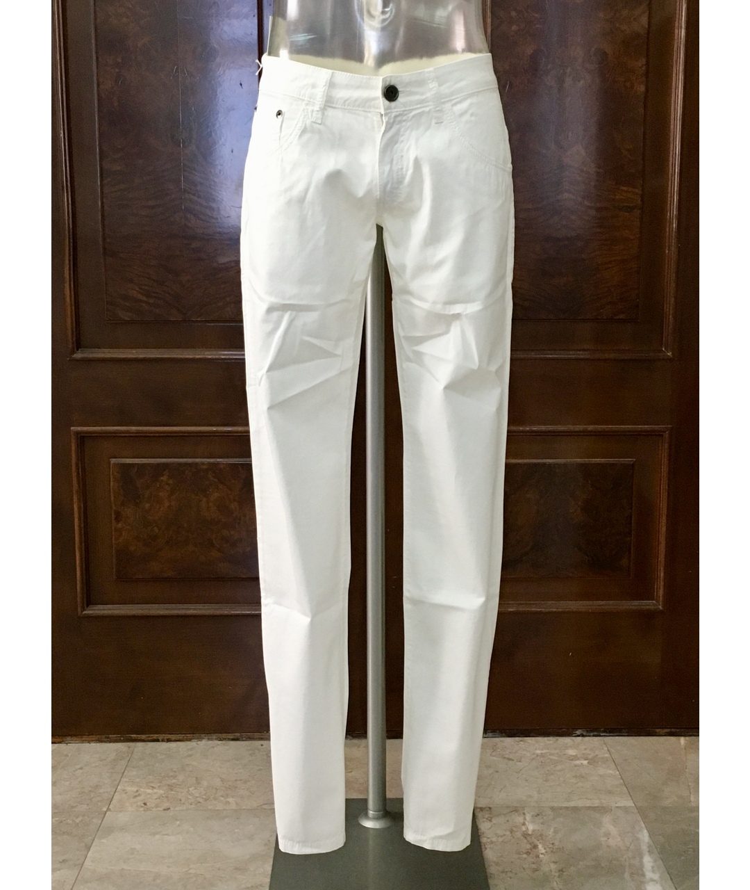 BIKKEMBERGS Белые хлопковые прямые джинсы, фото 4